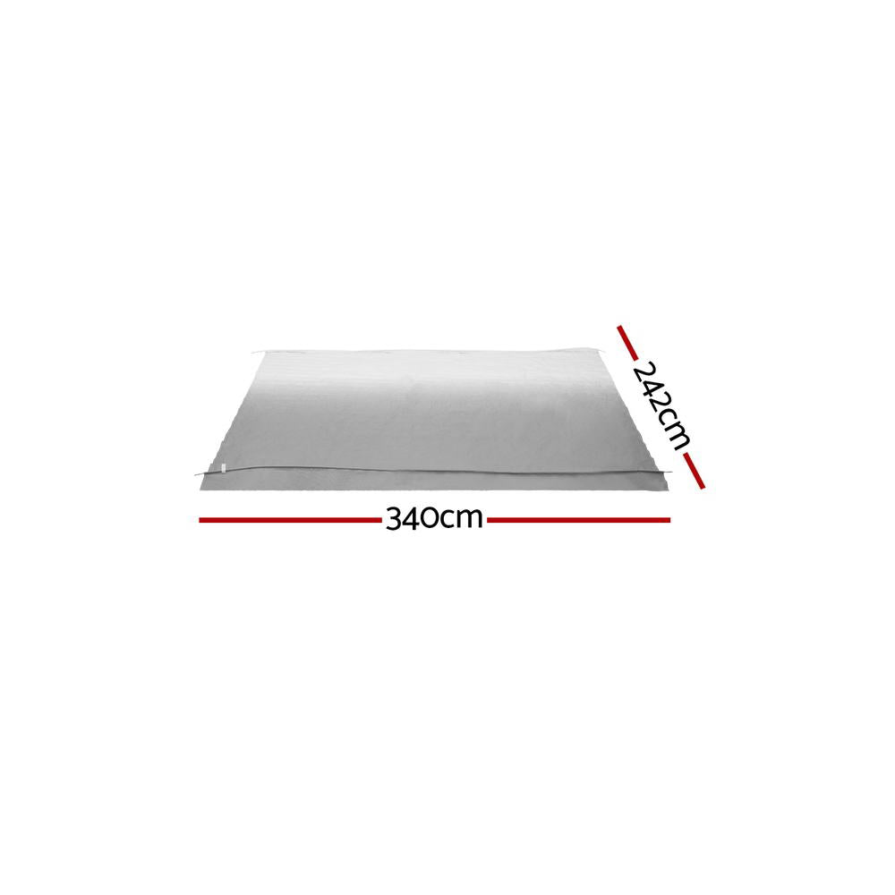Weisshorn 12ft Caravan Awning RV Replacement Fabric 3.40M x 2.42M AWN-CV-TOP-34-GY