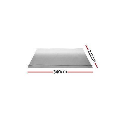 Weisshorn 12ft Caravan Awning RV Replacement Fabric 3.40M x 2.42M AWN-CV-TOP-34-GY