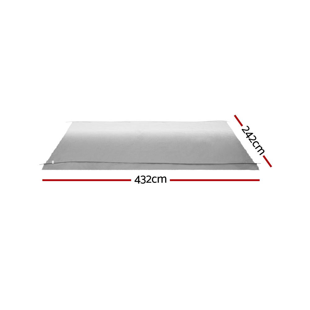 Weisshorn 15ft Caravan Awning RV Replacement Fabric 4.32M x 2.42M AWN-CV-TOP-43-GY