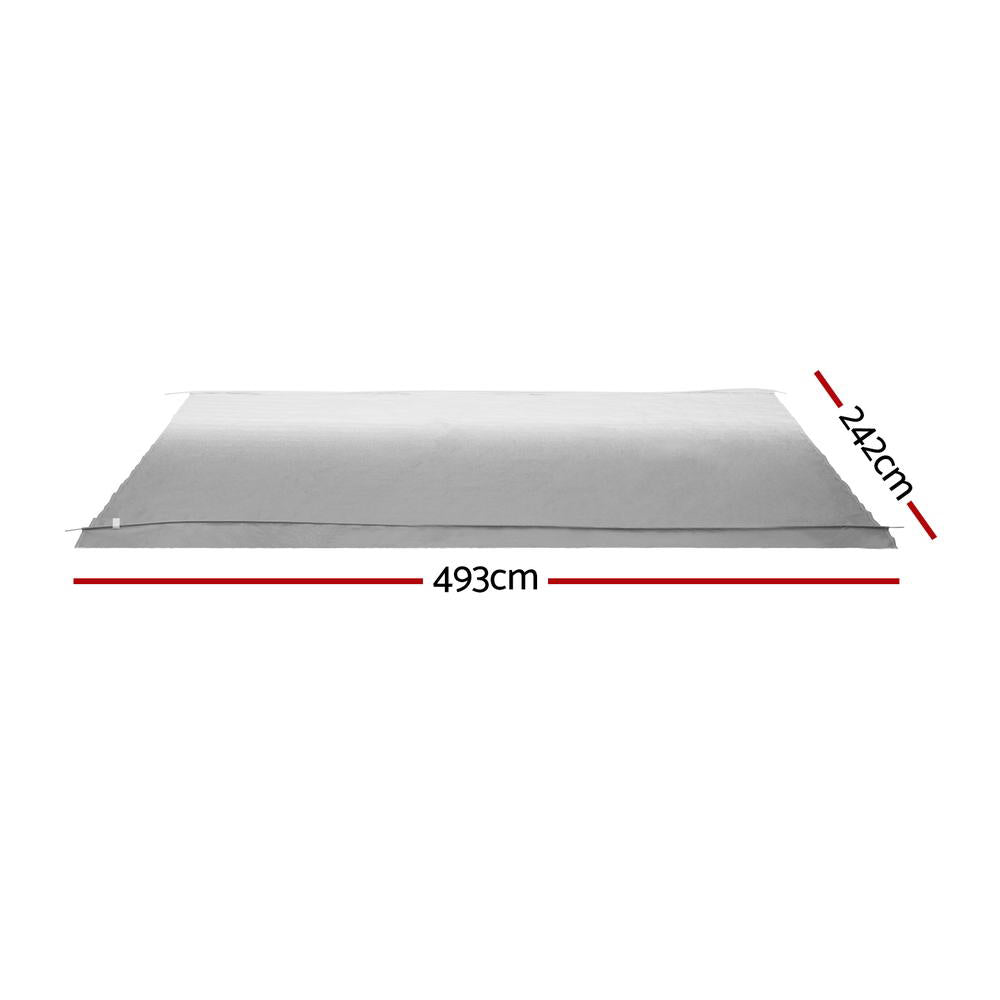 Weisshorn 17ft Caravan Awning RV Replacement Fabric 4.93M x 2.42M AWN-CV-TOP-49-GY