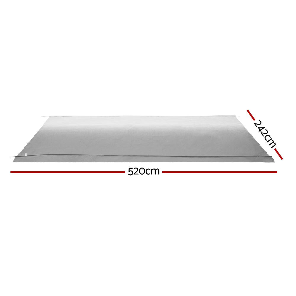 Weisshorn 18ft Caravan Awning RV Replacement Fabric 5.20M x 2.42M AWN-CV-TOP-52-GY