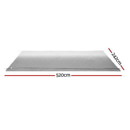 Weisshorn 18ft Caravan Awning RV Replacement Fabric 5.20M x 2.42M AWN-CV-TOP-52-GY