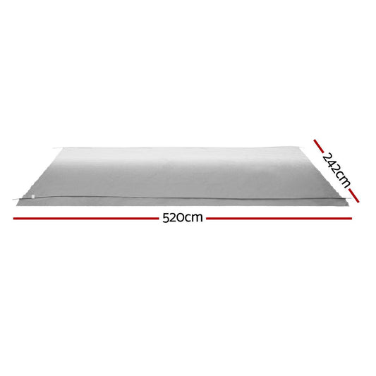 Weisshorn 18ft Caravan Awning RV Replacement Fabric 5.20M x 2.42M AWN-CV-TOP-52-GY