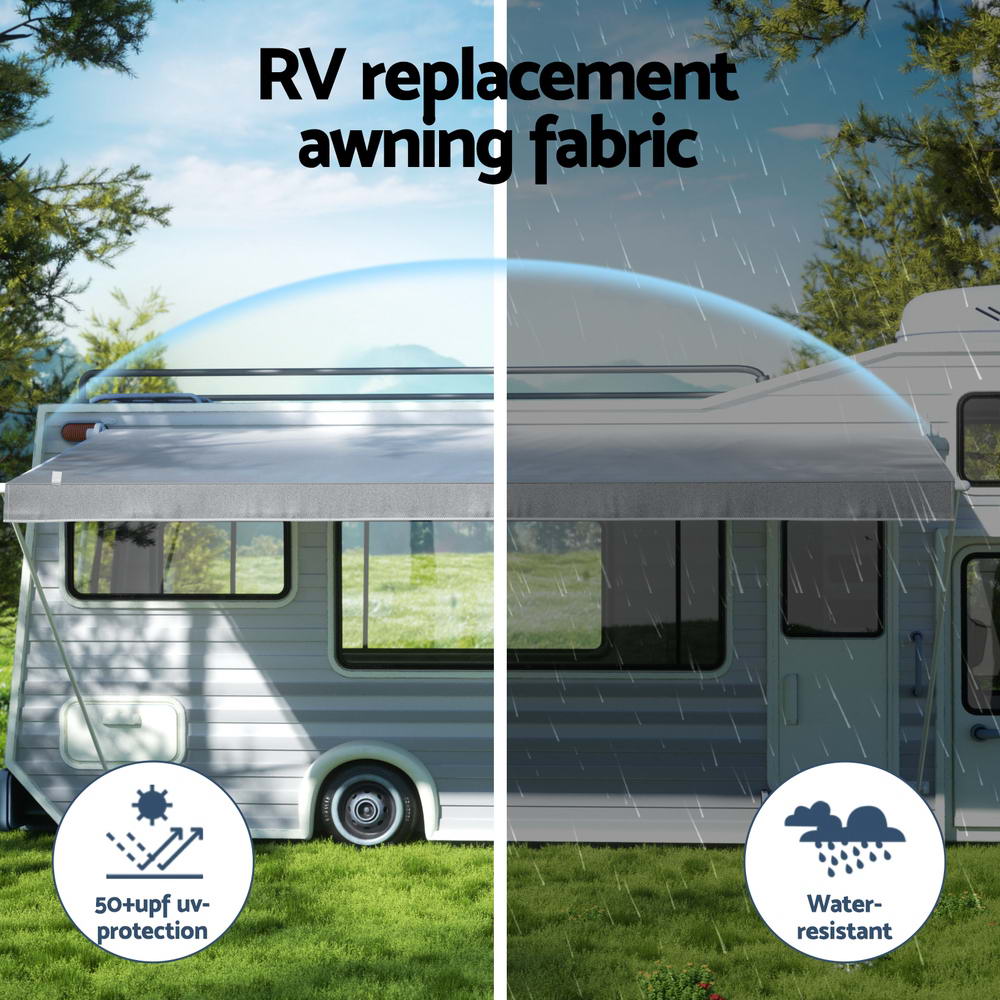 Weisshorn 18ft Caravan Awning RV Replacement Fabric 5.20M x 2.42M AWN-CV-TOP-52-GY