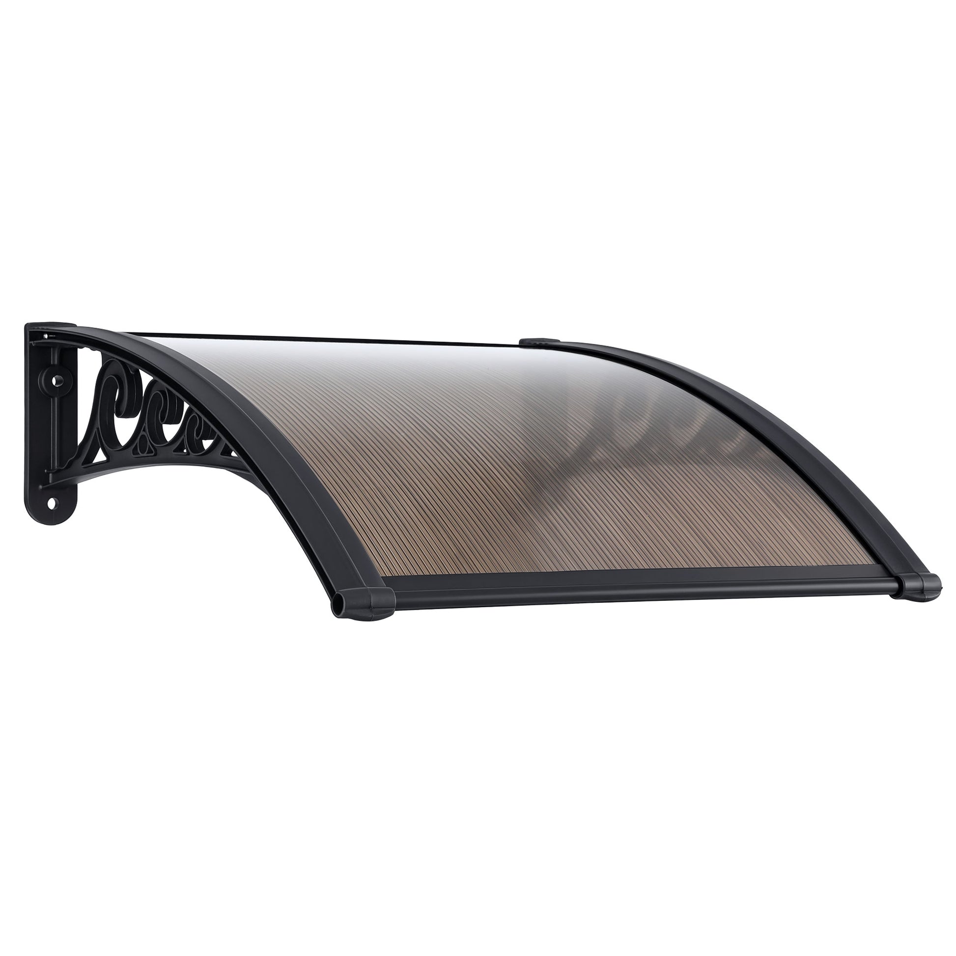 Instahut Window Awning Drainage 0.6mx0.6m Outdoor Brown AWN-DR-06X06-BR