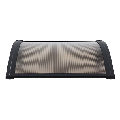 Instahut Window Awning Drainage 0.6mx0.6m Outdoor Brown AWN-DR-06X06-BR