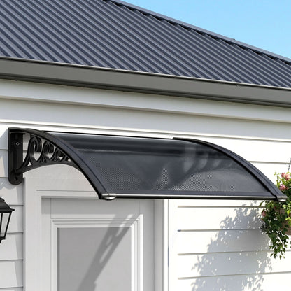 Instahut Window Awning Drainage 0.6mx0.6m Outdoor Grey AWN-DR-06X06-GR