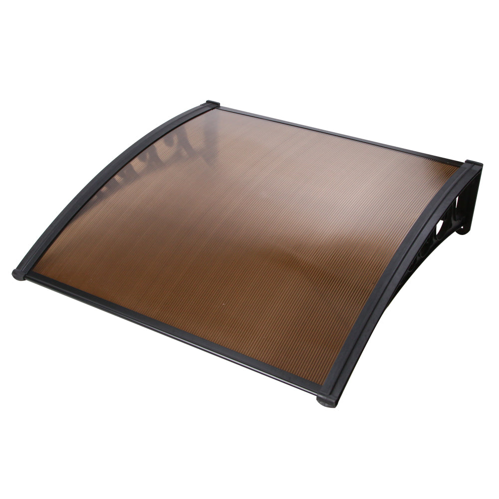 Instahut Window Door Awning 1mx1m Brown AWN-PC6-1X1-BR