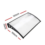 Instahut Window Door Awning 1mx1.2m Transparent AWN-PC6-1X12