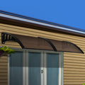 Instahut Window Door Awning 1mx2.4m Brown Hollow Sheet Plastic Frame AWN-PC6-1X24-BR