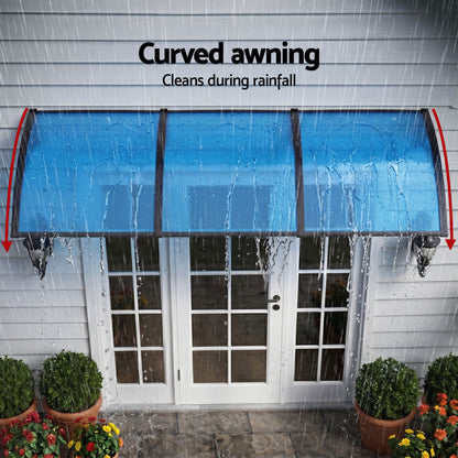 Instahut Window Door Awning 1mx3m Blue AWN-PC6-1X3-BL