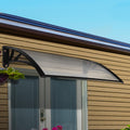 Instahut Window Door Awning Canopy 1mx2m Transparent Sheet Black Plastic Frame AWN-PC6MO-1X2