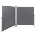 Instahut Side Awning Sun Shade Outdoor Retractable Privacy Screen 2MX6M Grey AWN-SIDE-BD-200-GREY