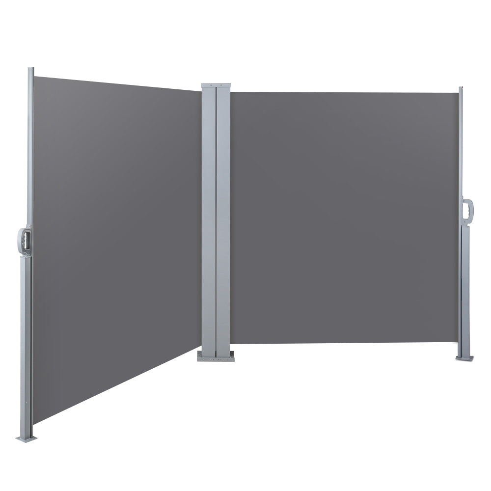 Instahut Side Awning Sun Shade Outdoor Retractable Privacy Screen 2MX6M Grey AWN-SIDE-BD-200-GREY
