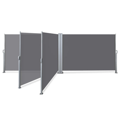 Instahut Side Awning Sun Shade Outdoor Retractable Privacy Screen 2MX6M Grey AWN-SIDE-BD-200-GREY