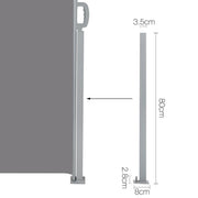 Instahut Retractable Side Awning Shade 1.8 x 3m - Grey AWN-SIDE-FC-180-GREY