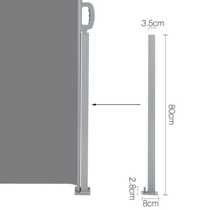 Instahut Retractable Side Awning Shade 1.8 x 3m - Grey AWN-SIDE-FC-180-GREY