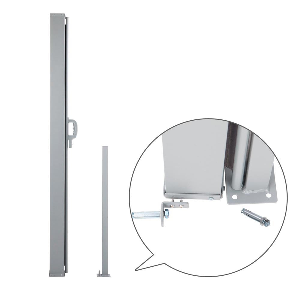 Instahut Retractable Side Awning Shade 1.8 x 3m - Grey AWN-SIDE-FC-180-GREY
