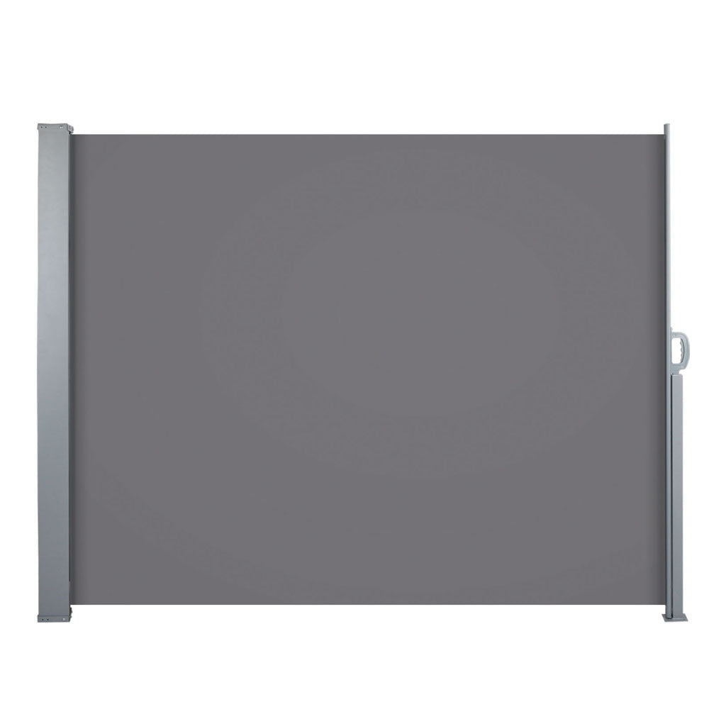 Set of 2 Instahut Side Awning Sun Shade Outdoor Blinds Retractable Screen 1.8X3M GR AWN-SIDE-FC-180-GREYX2