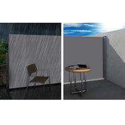Set of 2 Instahut Side Awning Sun Shade Outdoor Blinds Retractable Screen 1.8X3M GR AWN-SIDE-FC-180-GREYX2