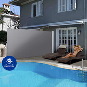 Set of 2 Instahut Side Awning Sun Shade Outdoor Blinds Retractable Screen 1.8X3M GR AWN-SIDE-FC-180-GREYX2
