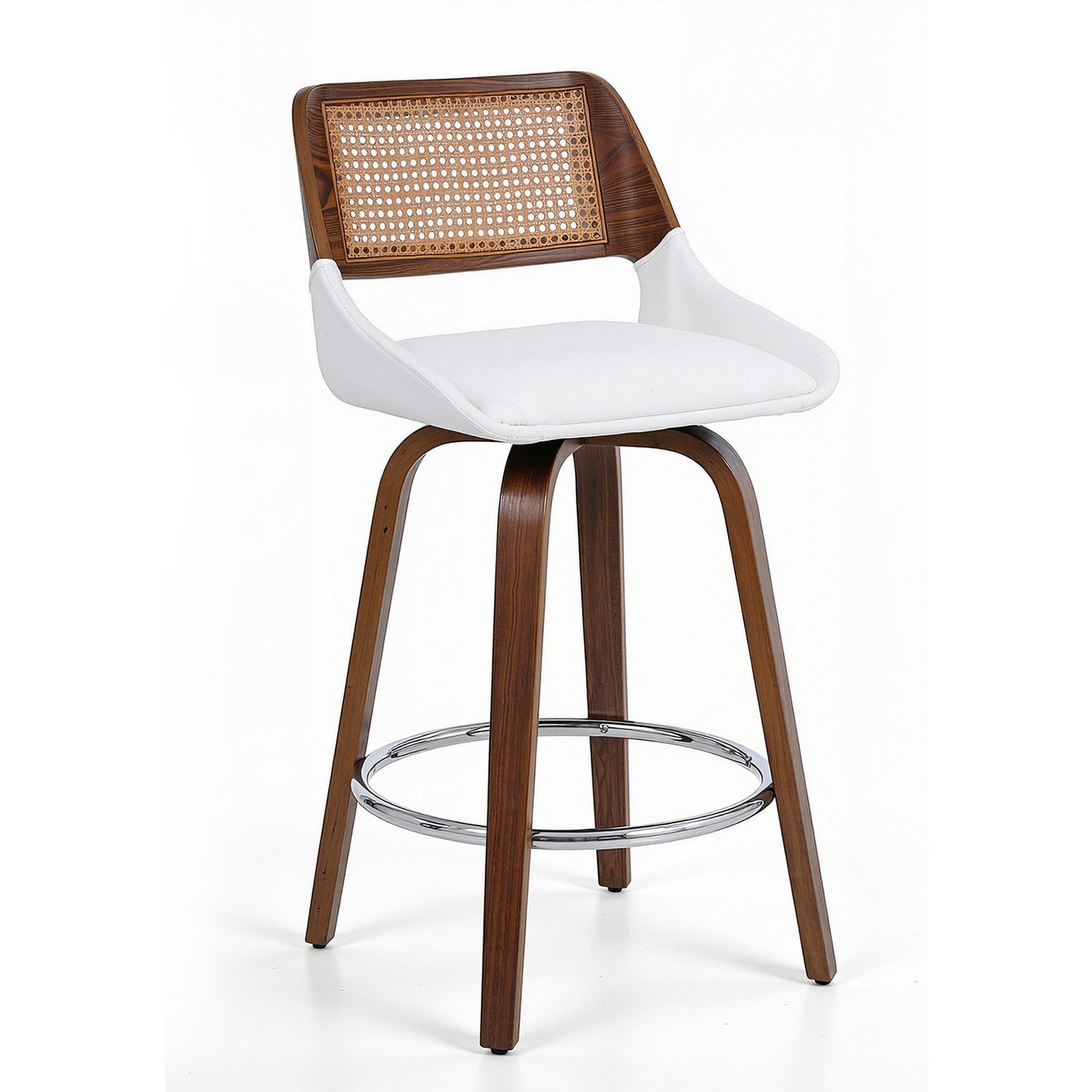 Artiss Wooden Bar Stools Swivel Kitchen Counter Stool Chair 60cm Seat Height BA-B-0369-RAT-WH