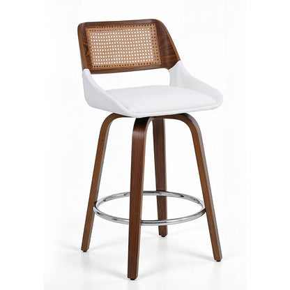 Artiss Wooden Bar Stools Swivel Kitchen Counter Stool Chair 60cm Seat Height BA-B-0369-RAT-WH