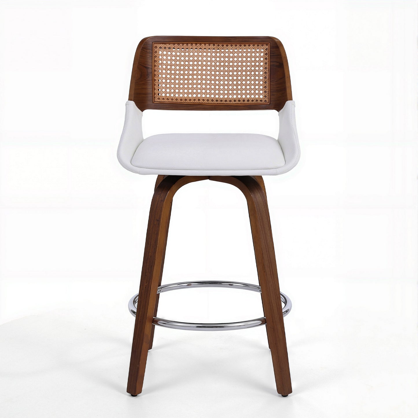 Artiss Wooden Bar Stools Swivel Kitchen Counter Stool Chair 60cm Seat Height BA-B-0369-RAT-WH
