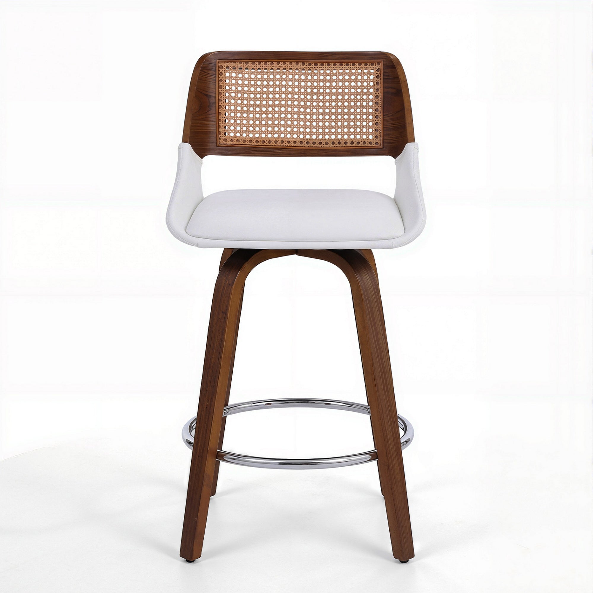Artiss Wooden Bar Stools Swivel Kitchen Counter Stool Chair 60cm Seat Height BA-B-0369-RAT-WH