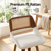 Artiss Wooden Bar Stools Swivel Kitchen Counter Stool Chair 60cm Seat Height BA-B-0369-RAT-WH