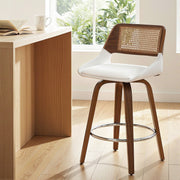 Artiss Wooden Bar Stools Swivel Kitchen Counter Stool Chair 60cm Seat Height BA-B-0369-RAT-WH