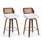 Artiss Wooden Bar Stools Set of 2 Swivel Kitchen Counter Stool Chair 60cm Seat Height BA-B-0369-RAT-WHX2