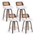 Artiss Wooden Bar Stools Set of 4 Swivel Kitchen Counter Stool Chair 60cm Seat Height BA-B-0369-RAT-WHX4