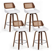 Artiss Wooden Bar Stools Set of 4 Swivel Kitchen Counter Stool Chair 60cm Seat Height BA-B-0369-RAT-WHX4