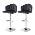 Artiss Bar Stool X2 Kitchen Dining Counter Gaslift Chair Adjustable Velvet Grey BA-B-B08-VEL-GYX2