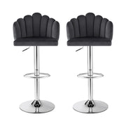 Artiss Bar Stool X2 Kitchen Dining Counter Gaslift Chair Adjustable Velvet Grey BA-B-B08-VEL-GYX2
