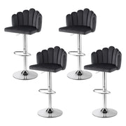Artiss Bar Stool X4 Kitchen Dining Counter Gaslift Chair Adjustable Velvet Grey BA-B-B08-VEL-GYX4