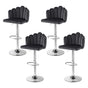 Artiss Bar Stool X4 Kitchen Dining Counter Gaslift Chair Adjustable Velvet Grey BA-B-B08-VEL-GYX4