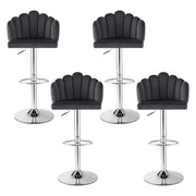 Artiss Bar Stool X4 Kitchen Dining Counter Gaslift Chair Adjustable Velvet Grey BA-B-B08-VEL-GYX4