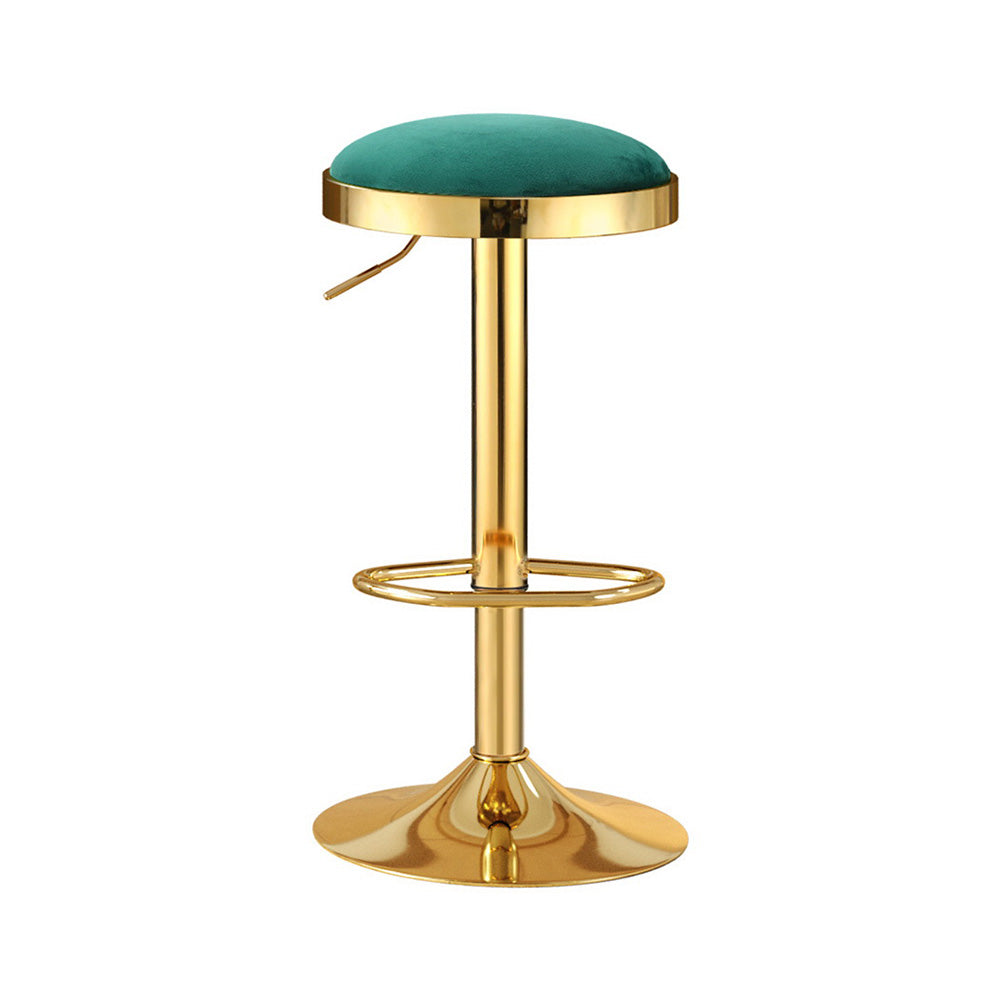 2x Artiss Bar Stools Kitchen Dining Chairs Velvet Padded Stool Green BA-B-FABRIC-G02-GRX2