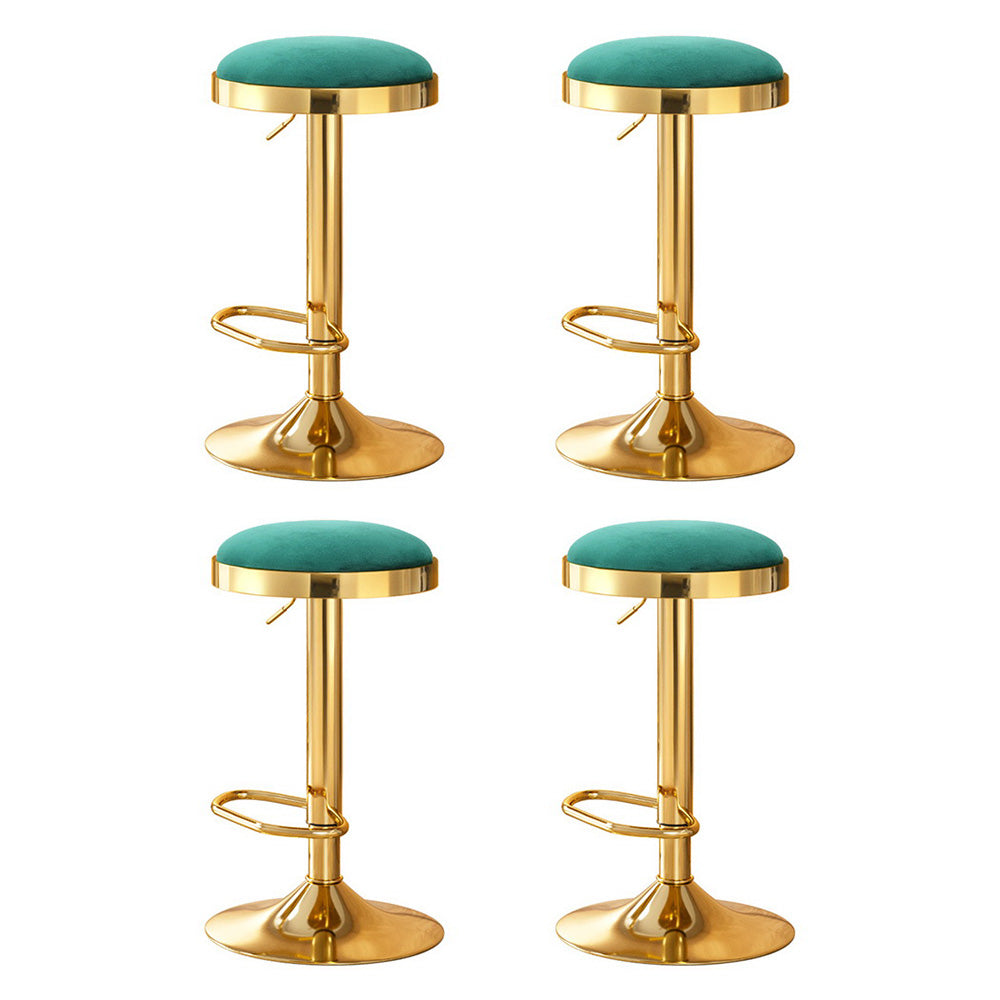 4x Artiss Bar Stools Kitchen Dining Chairs Velvet Padded Stool Green BA-B-FABRIC-G02-GRX4