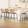Artiss 4x Bar Stools PU Leather Stools Brown BA-B-ML-8783-BRX4
