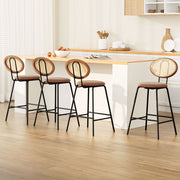 Artiss 4x Bar Stools PU Leather Stools Brown BA-B-ML-8783-BRX4
