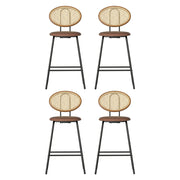Artiss 4x Bar Stools PU Leather Stools Brown BA-B-ML-8783-BRX4