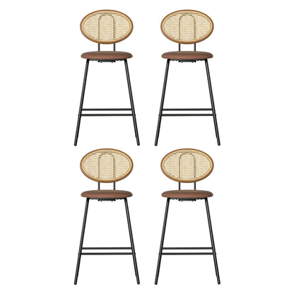 Artiss 4x Bar Stools PU Leather Stools Brown BA-B-ML-8783-BRX4