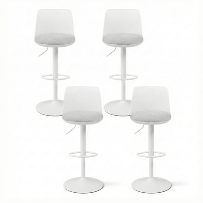 Artiss 4x Bar Stools Kitchen Swivel Gas Lift Counter Dining Chair Curved White BA-BB-8097C-WHX4