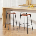 2x Artiss Bar Stools Kitchen Counter Stools Metal Brown BA-BB-9083T-BR