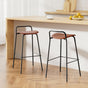 2x Artiss Bar Stools Kitchen Counter Stools Metal Brown BA-BB-9083T-BR