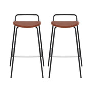 2x Artiss Bar Stools Kitchen Counter Stools Metal Brown BA-BB-9083T-BR
