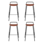 4x Artiss Bar Stools Kitchen Counter Dining Chair Metal Brown BA-BB-9083T-BRX4